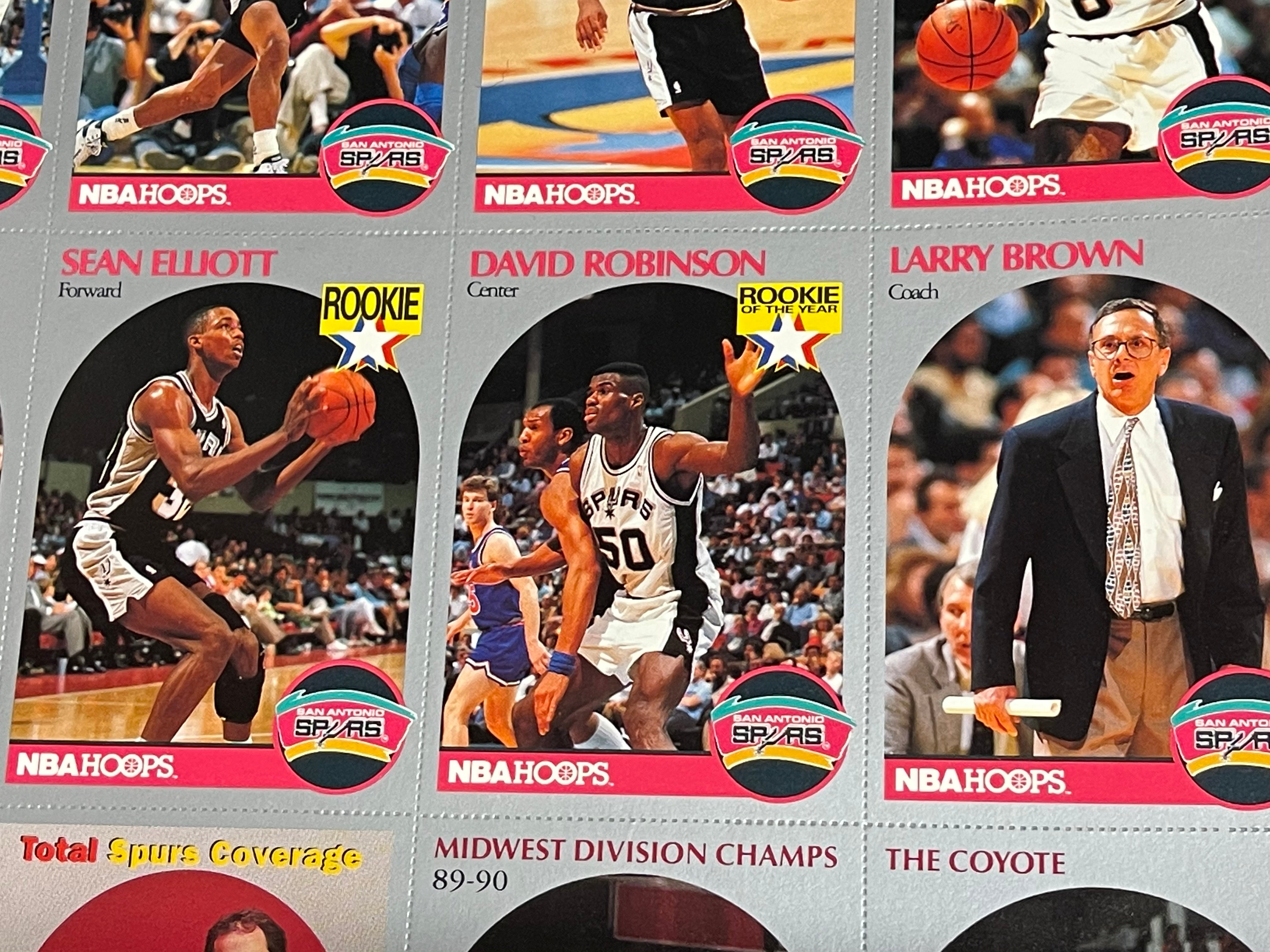 David Robinson Rookie Hoops basketball Church’s Chicken uncut cards sheet