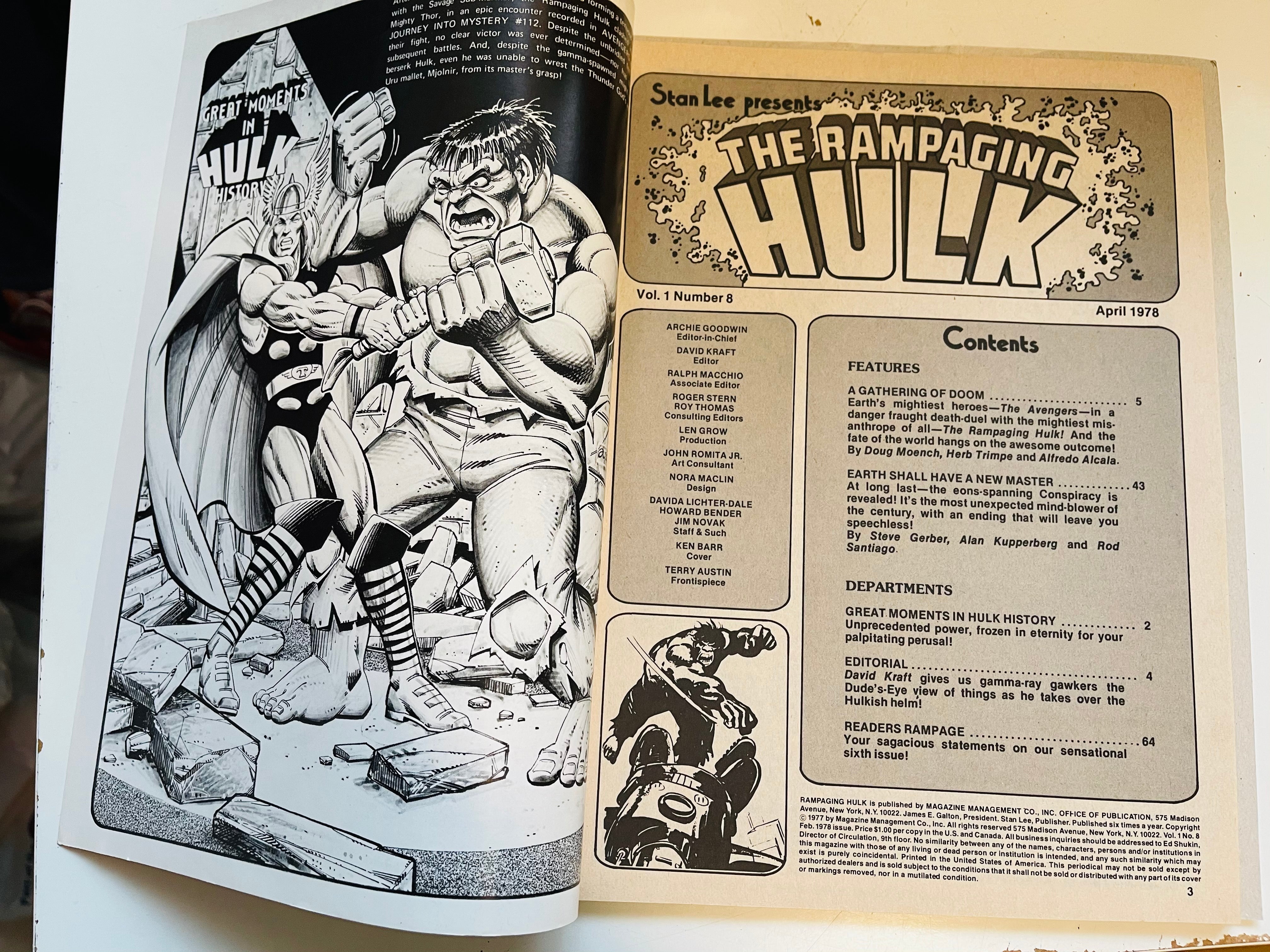 The Rampaging Hulk #8 comic magazine 1977