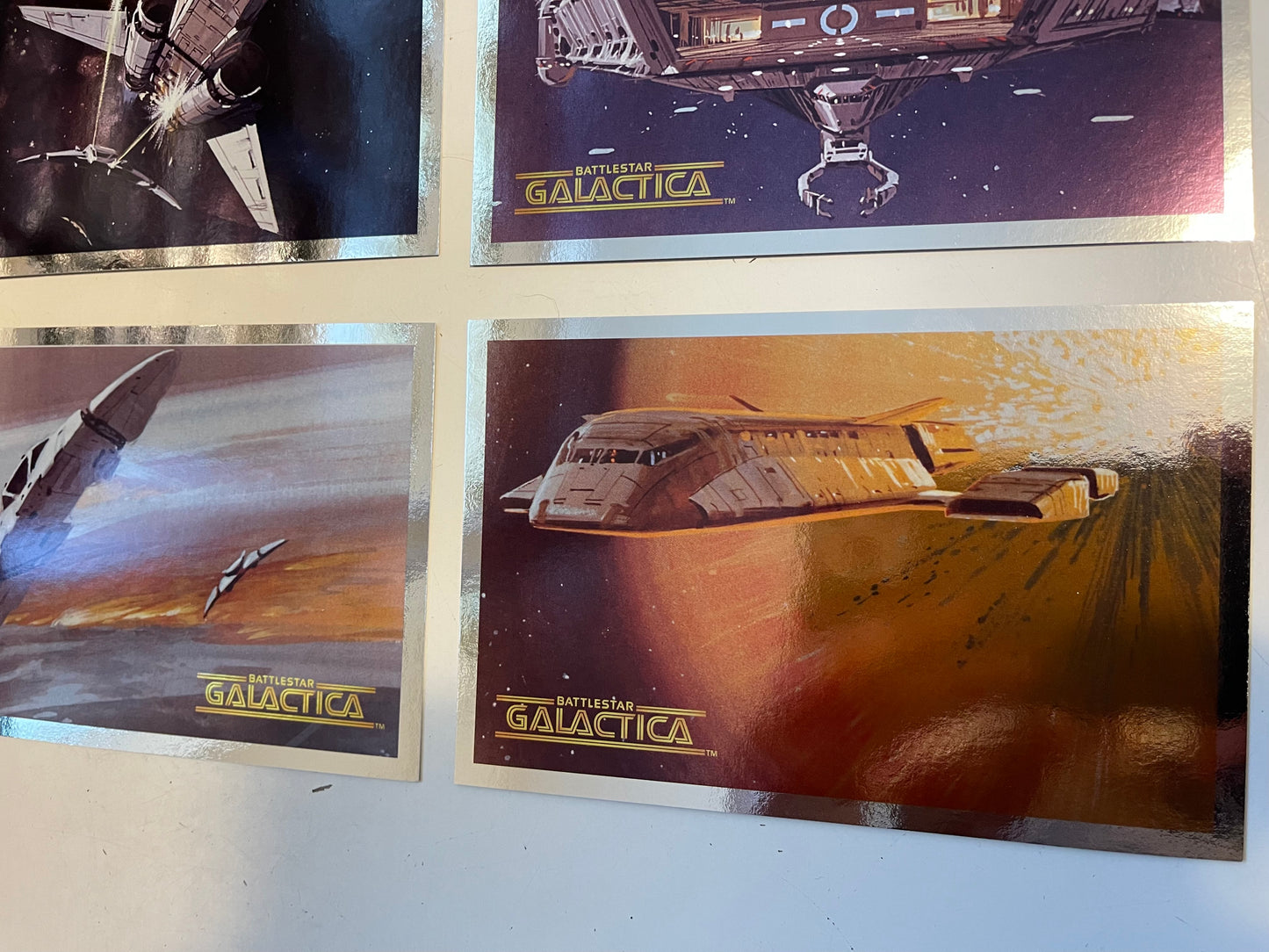 Battlestar Galactica rare 4 foil cards insert set 1997