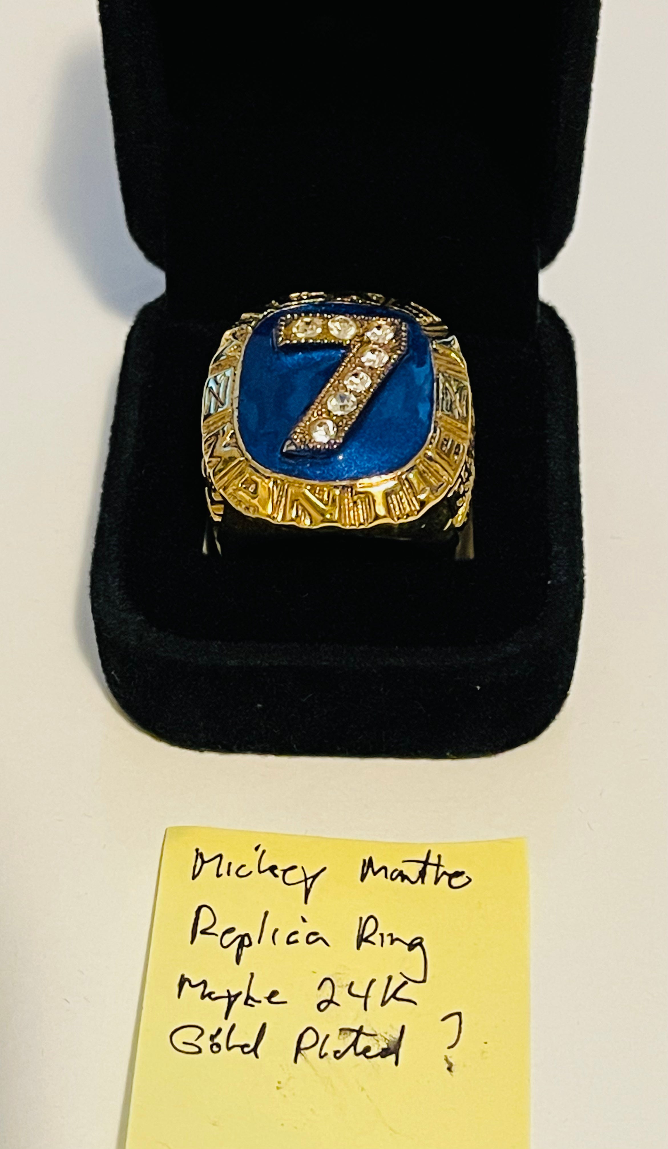 Mickey Mantle replica baseball ring with case