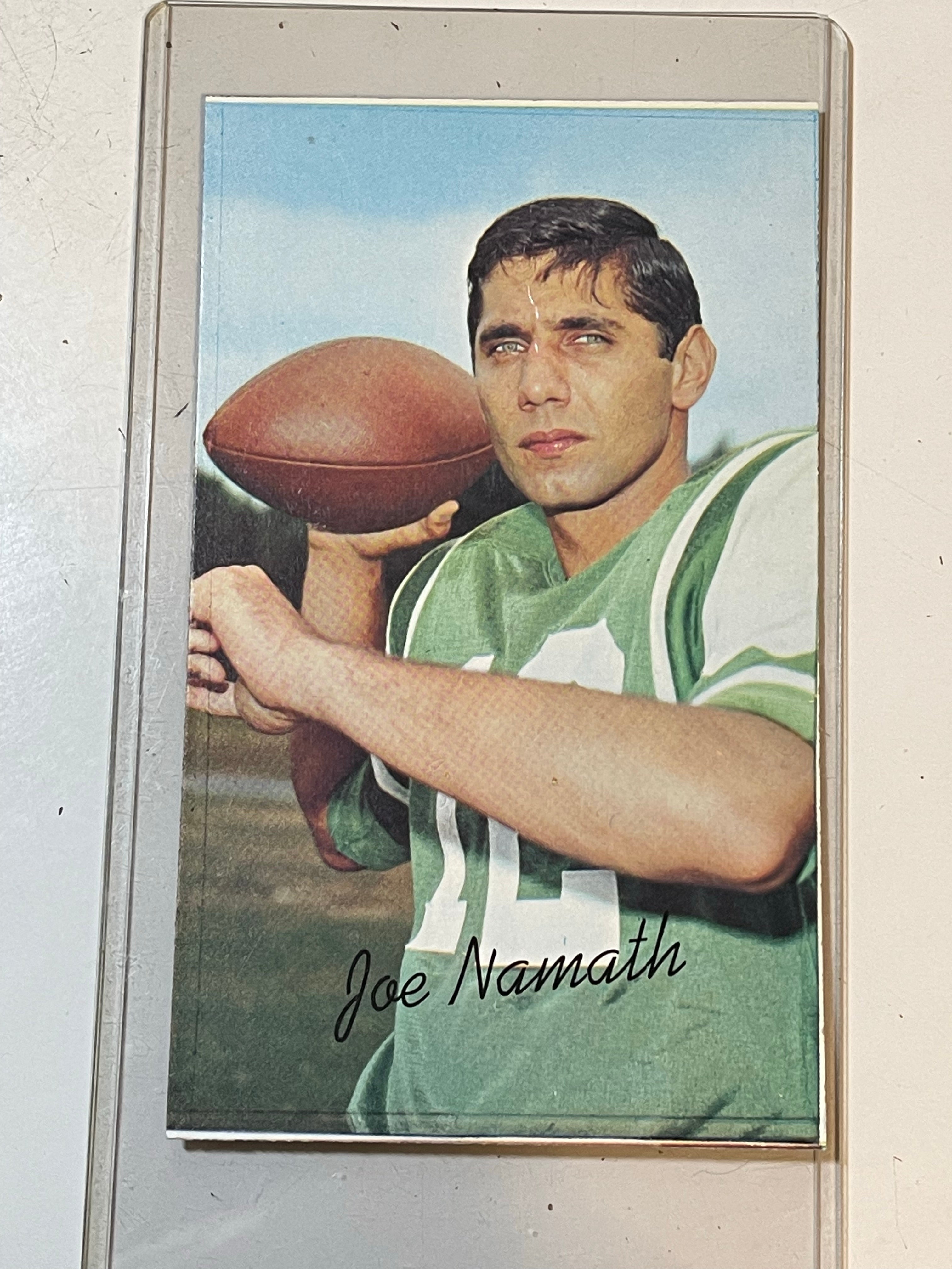 Joe Namath rare Topps Super blank back football card 1970