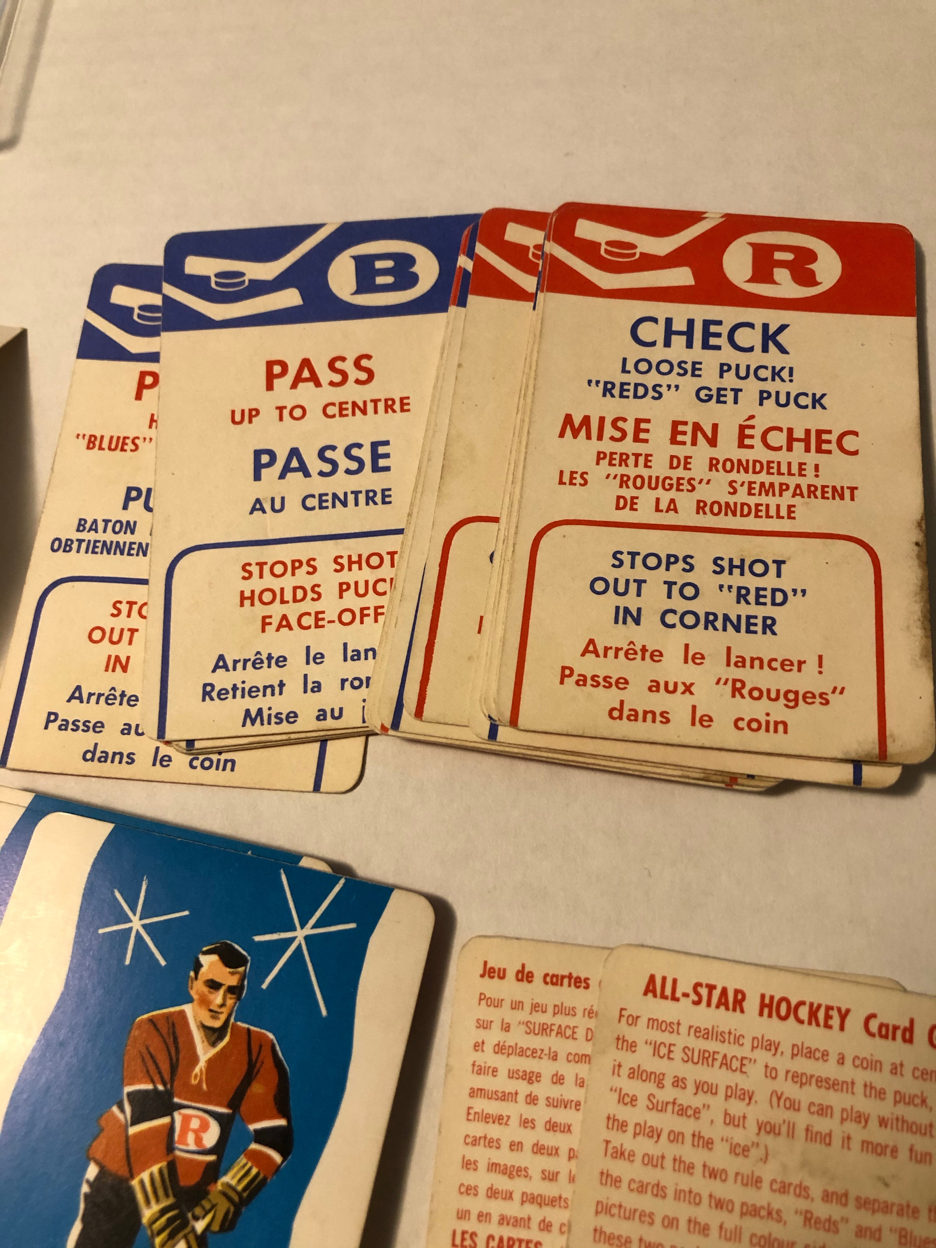 1962 hockey games cards deck set