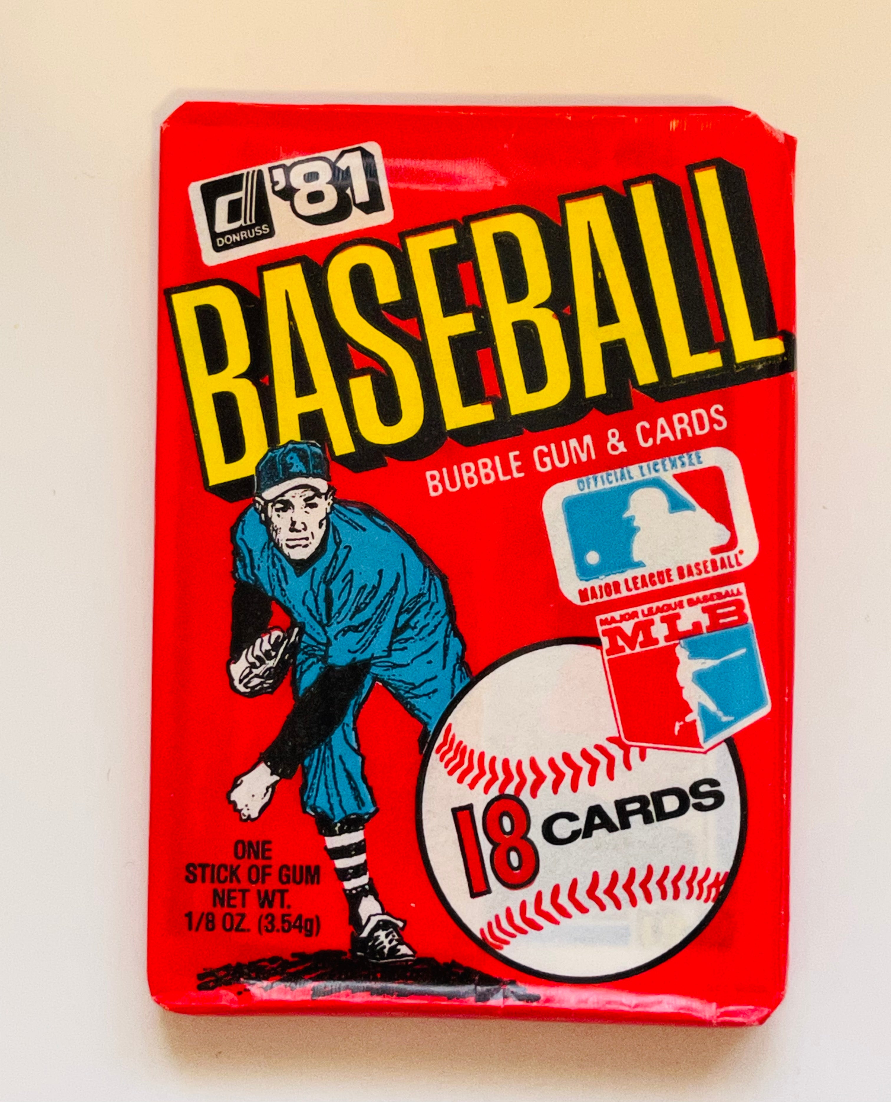 1981 Donruss baseball cards sealed pack