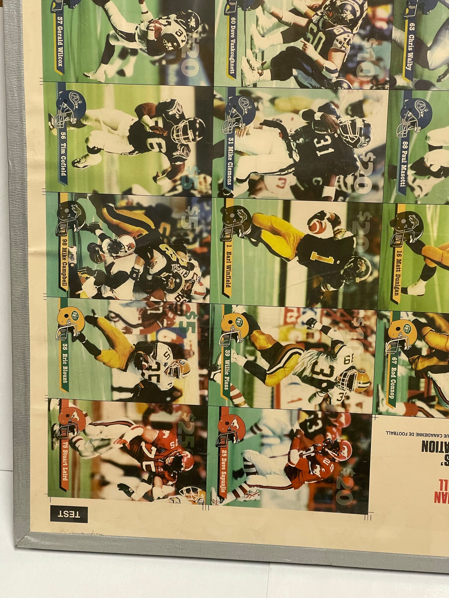 CFL football rare test issued uncut cards sheet shrink wrapped 1990s