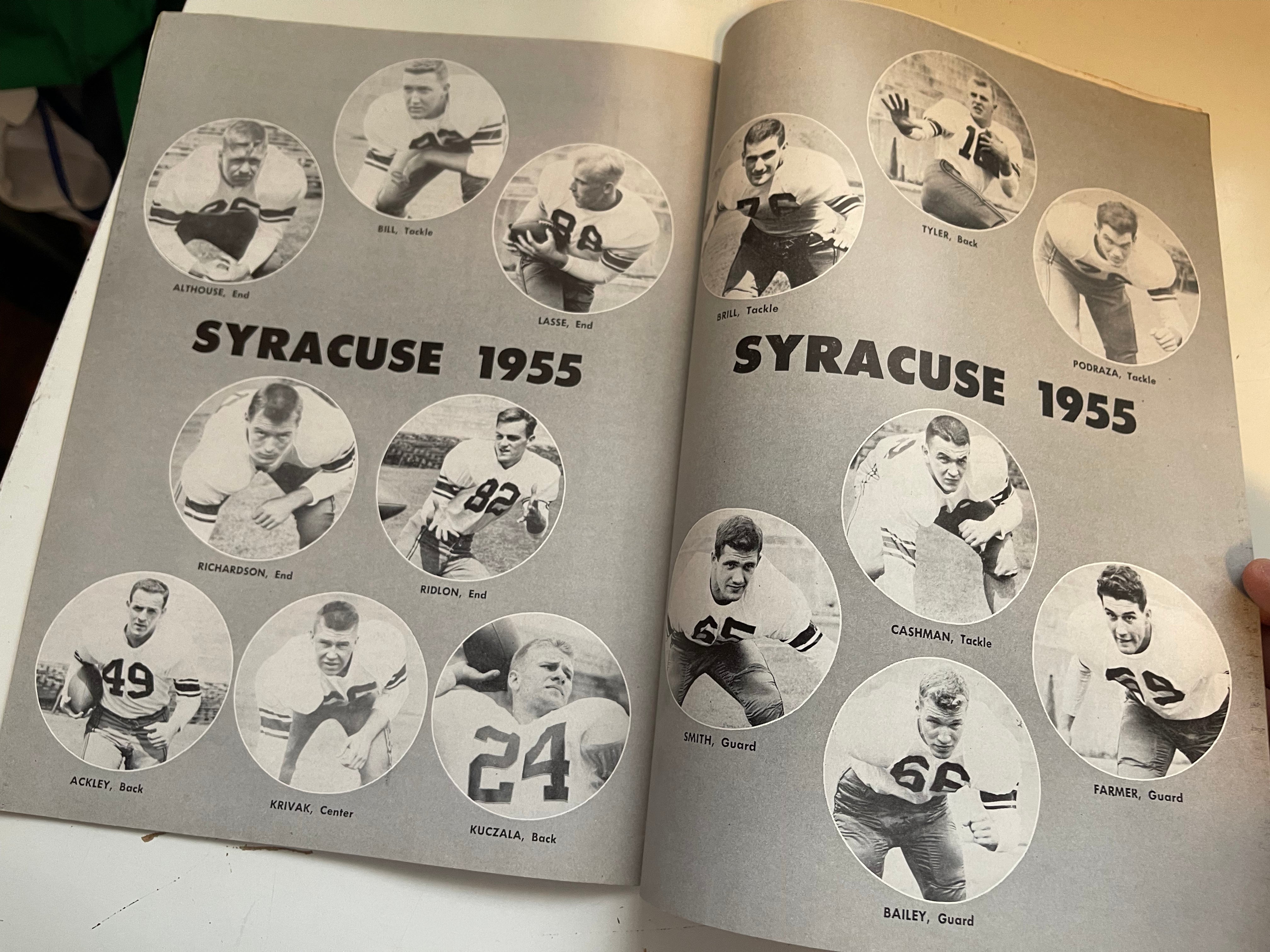 Boston Vs Syracuse football program 1955