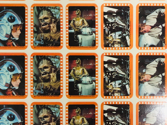 1977 Star Wars series 5 stickers rare full uncut sheet