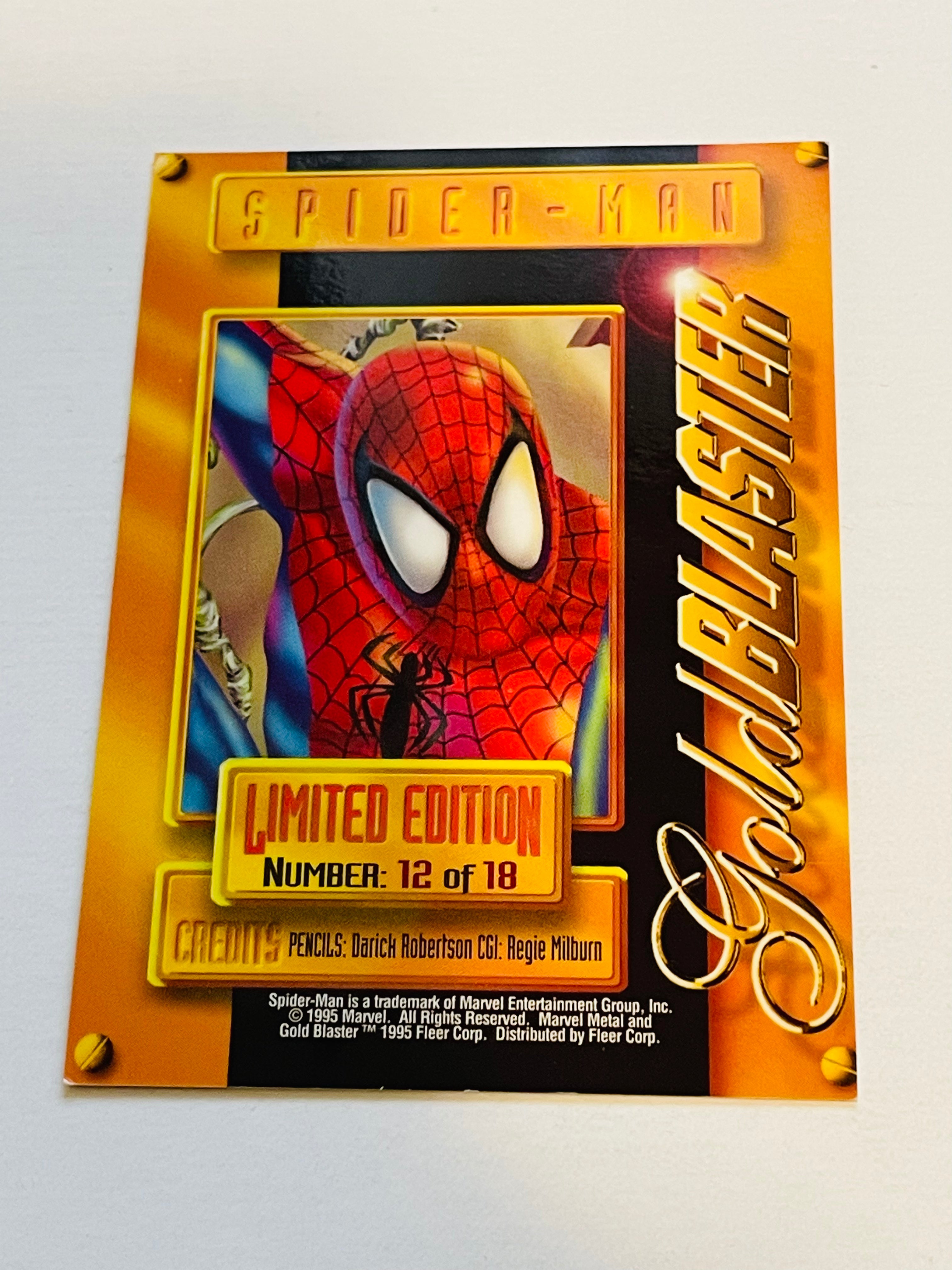 Spider-Man Marvel Metal Gold Blaster insert card 1995