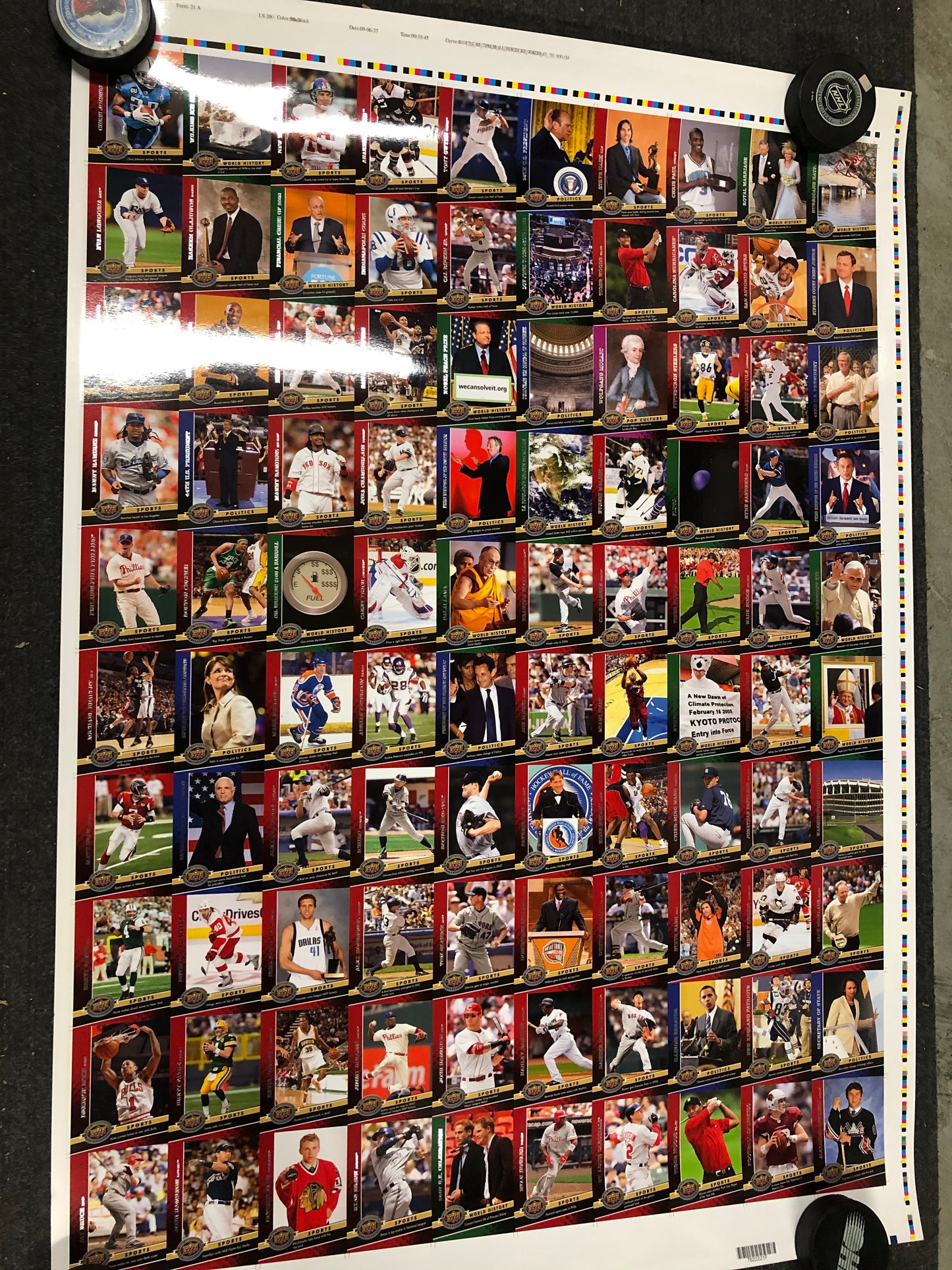 2009 Upper Deck rare 20th anniversary multi sports uncut cards sheet