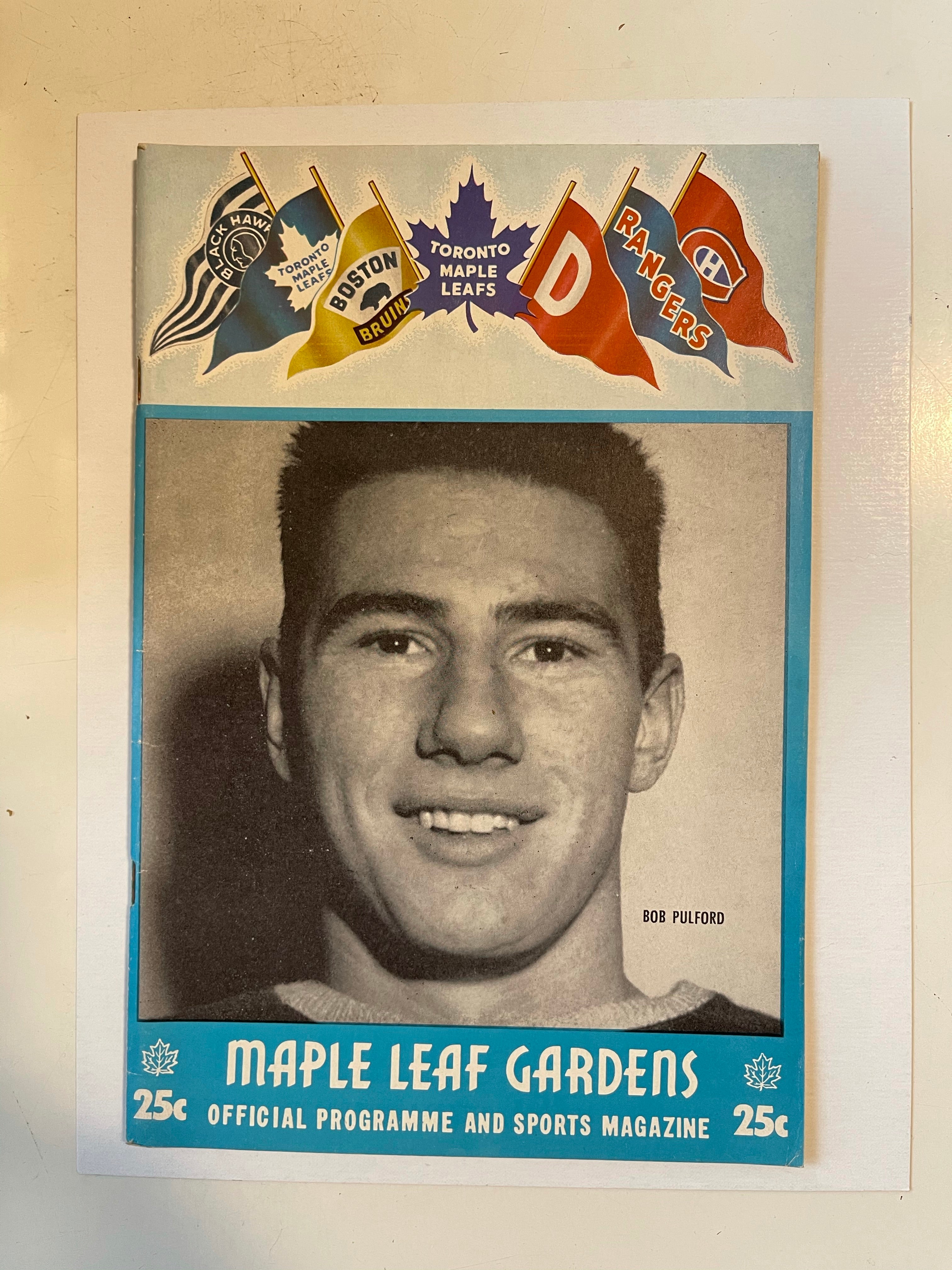 Maple Leaf Gardens hockey game program Nov 6.,1957