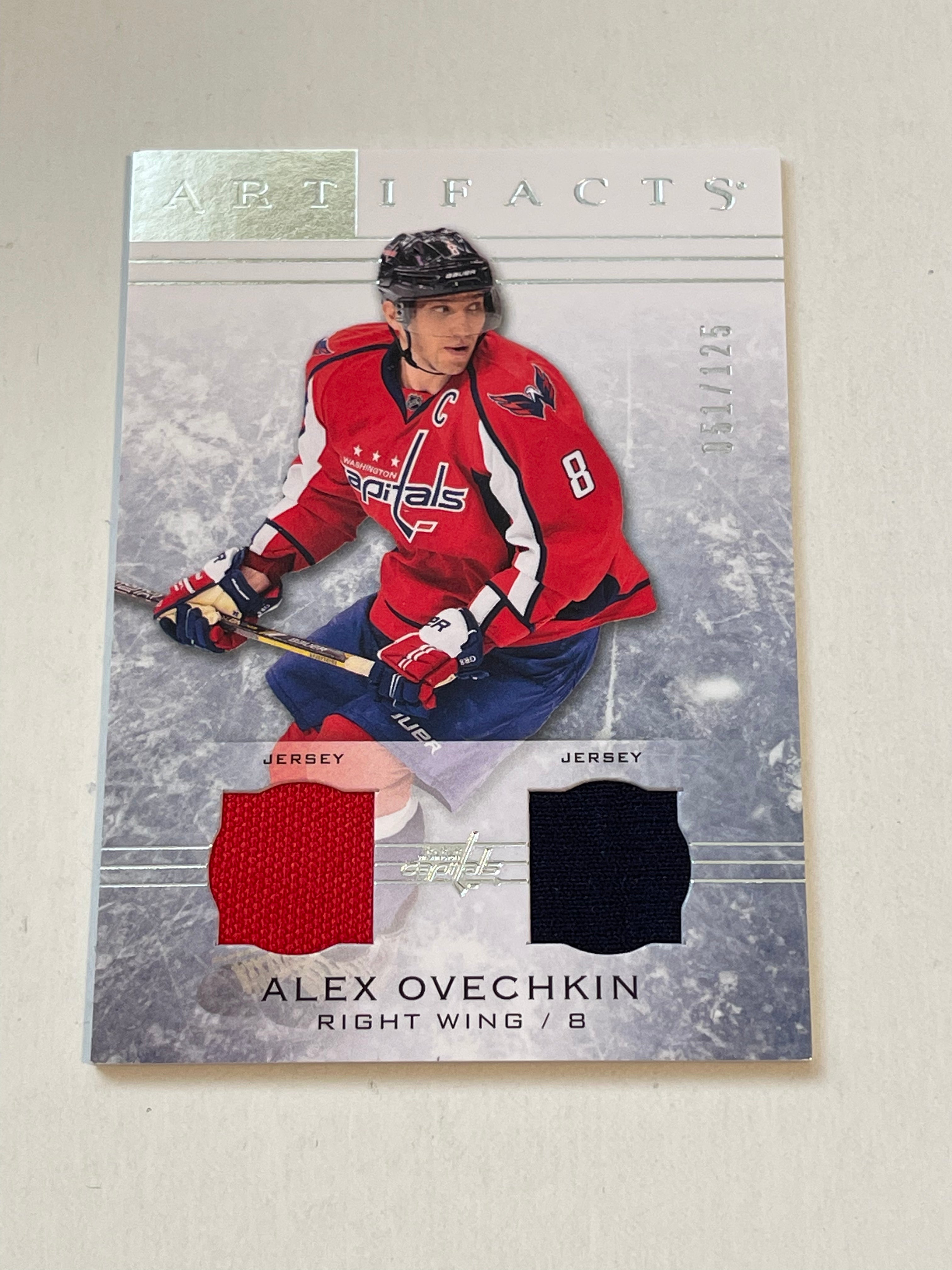 Alexander Ovechkin double memorabilia hockey insert card