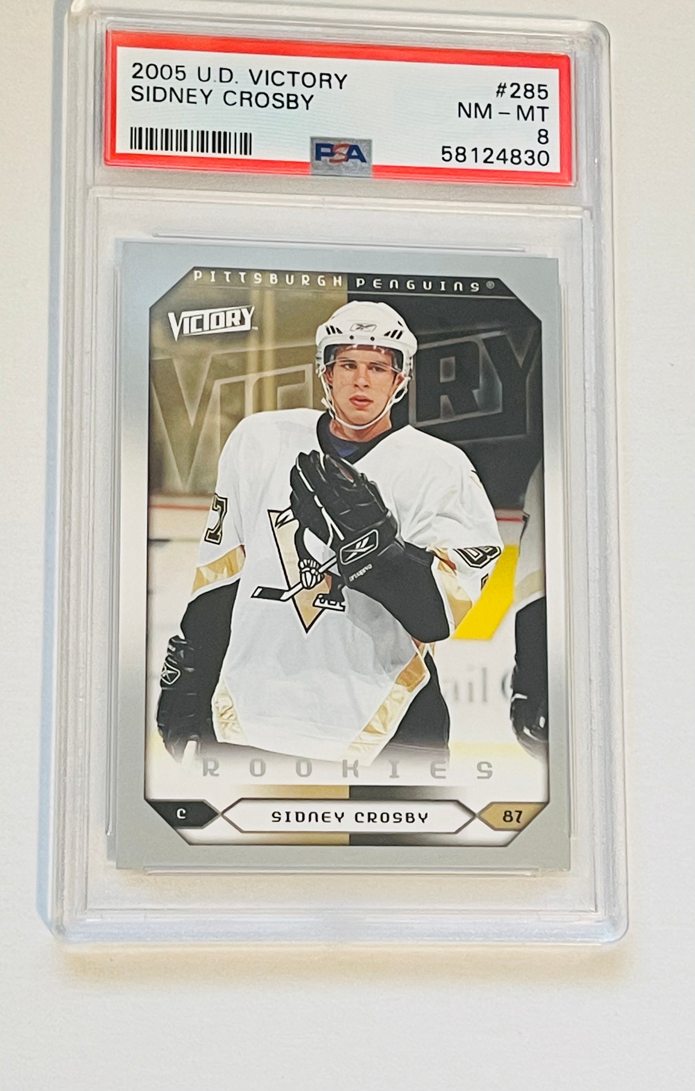 Sidney Crosby Upper Deck PSA 8 Victory high grade rookie hockey card 2005