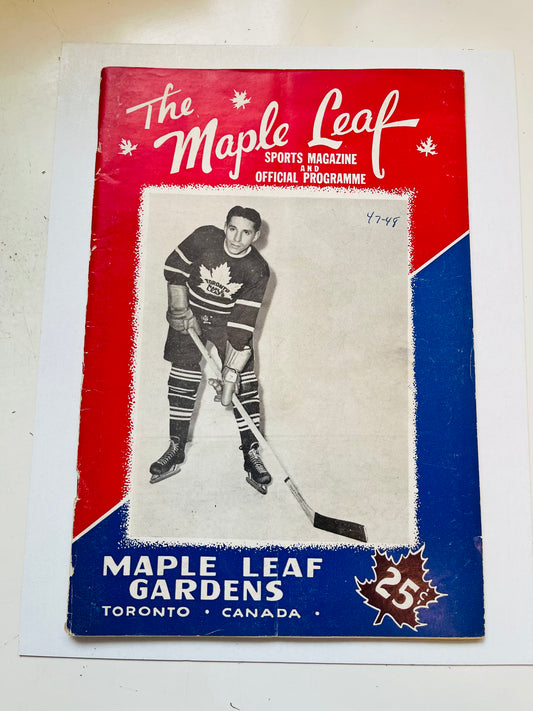 1948 Maple Leaf Gardens original rare hockey game program