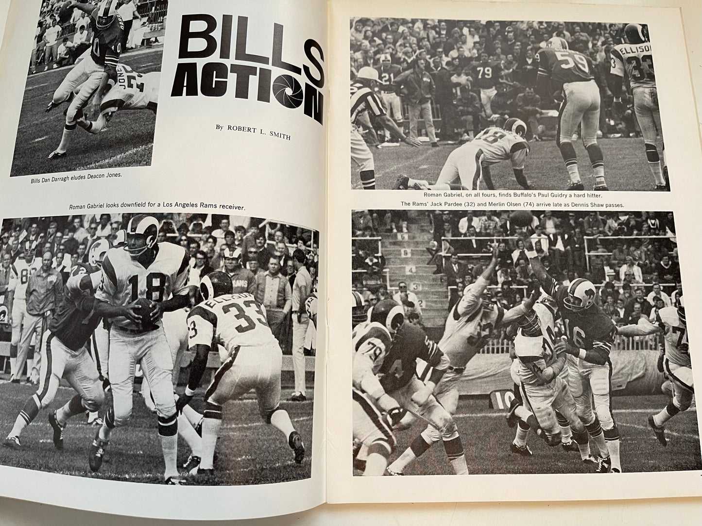 Buffalo Bills vs Jets football program with Marvel comics characters 1970