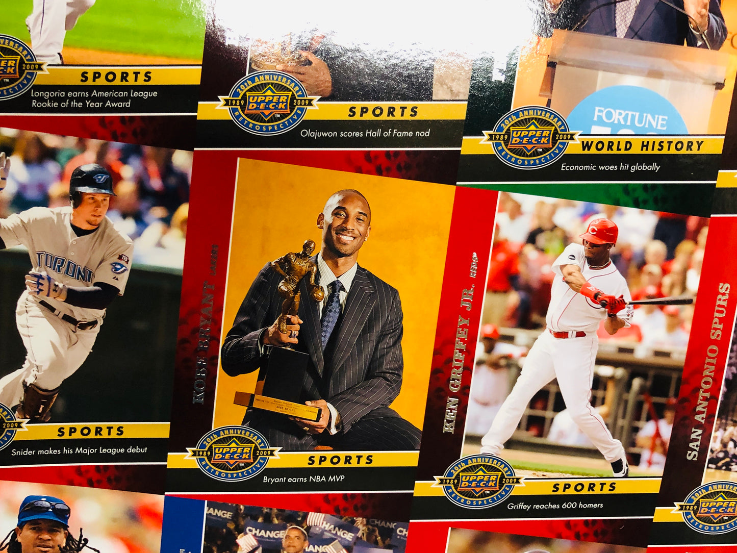 2009 Upper Deck rare 20th anniversary multi sports uncut cards sheet