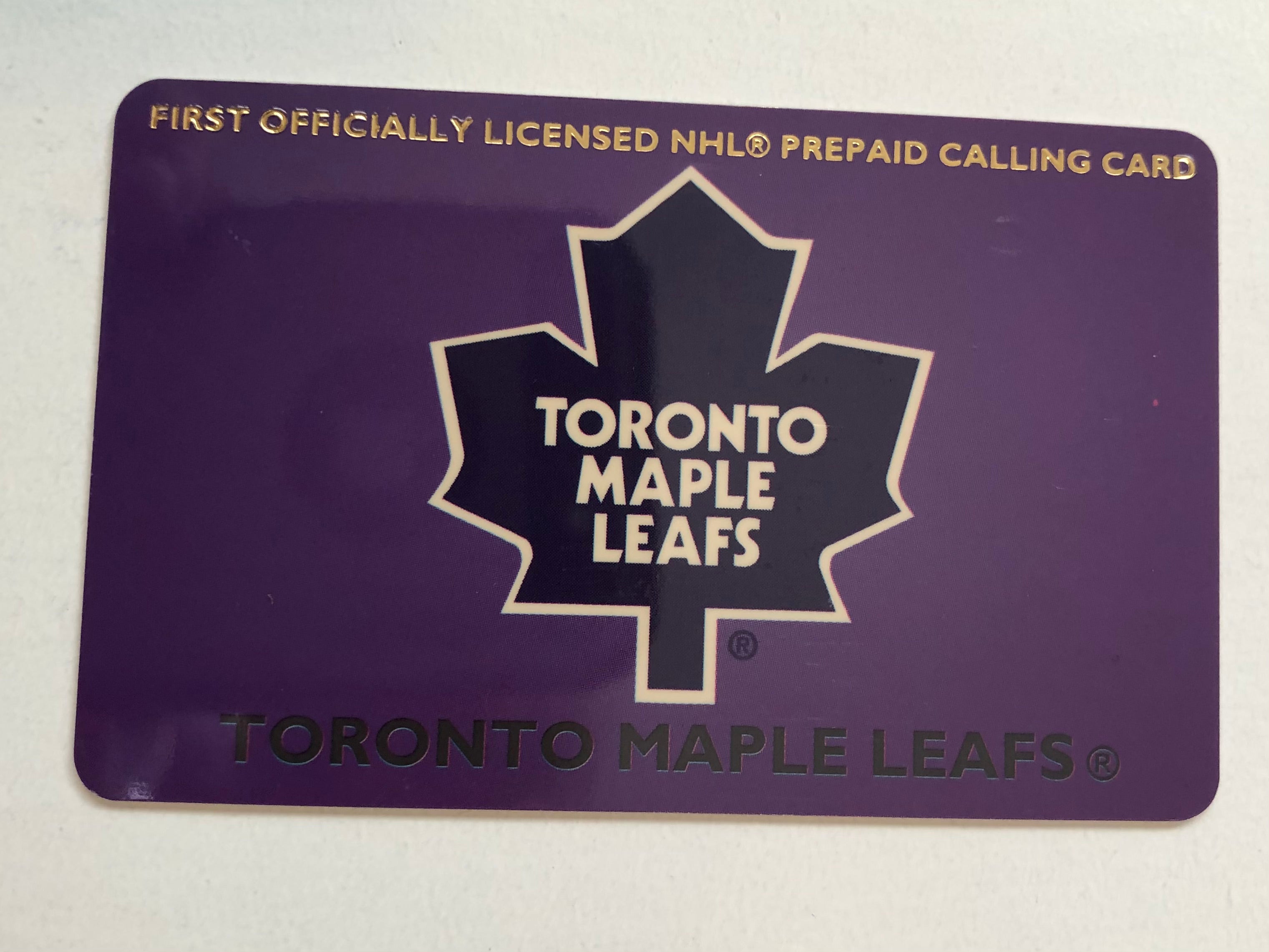 Toronto Maple Leafs hockey first licensed phonecard 1995