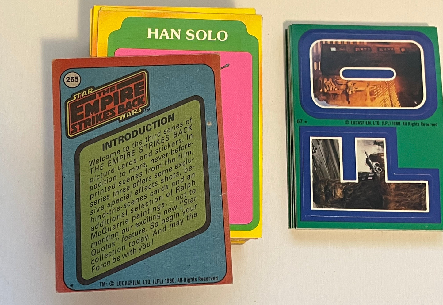 Star Wars Empire Strikes Back series 3 cards and stickers set 1981