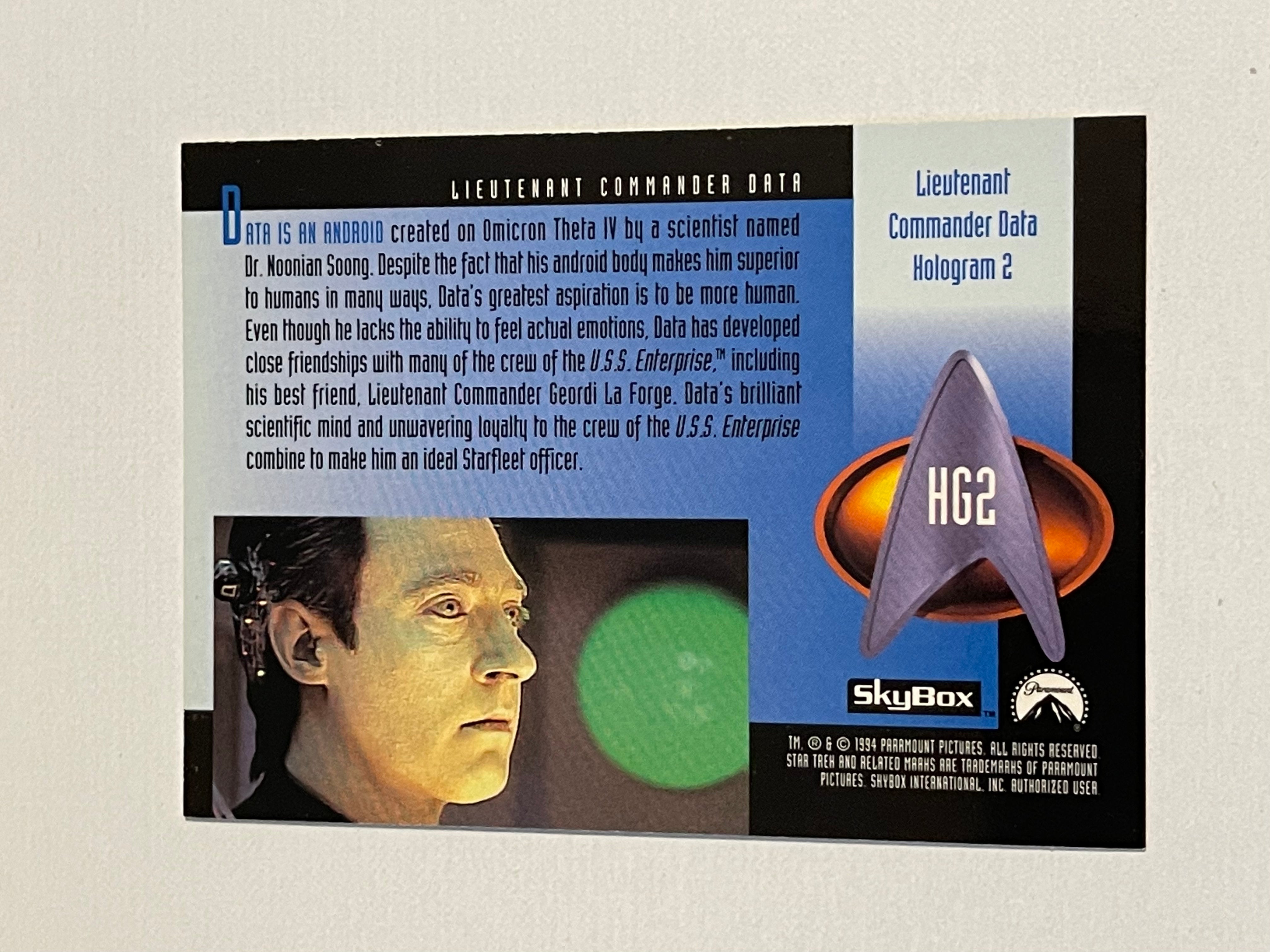 Star Trek Data hologram insert card 1994
