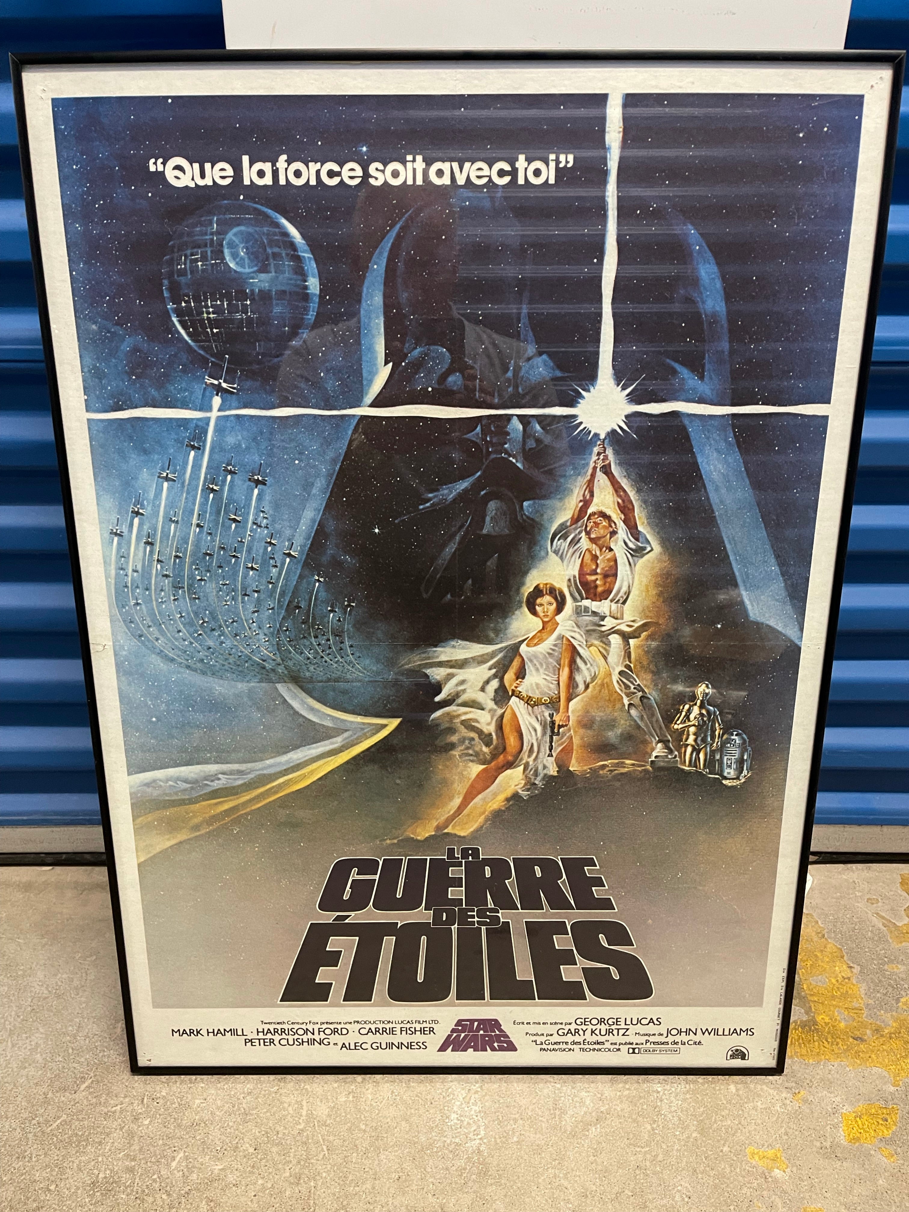 Star Wars rare framed French version vintage movie poster 1991