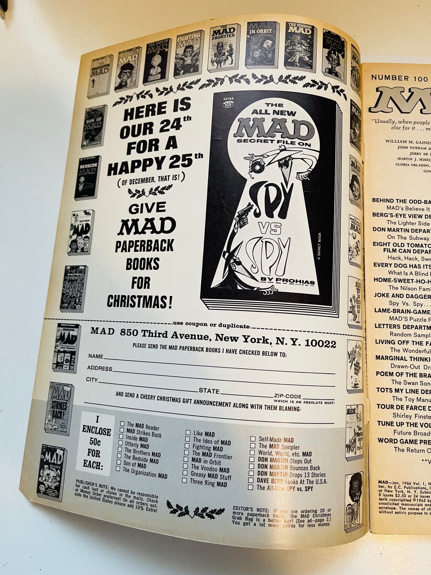 Mad Magazine #100 vintage magazine 1966