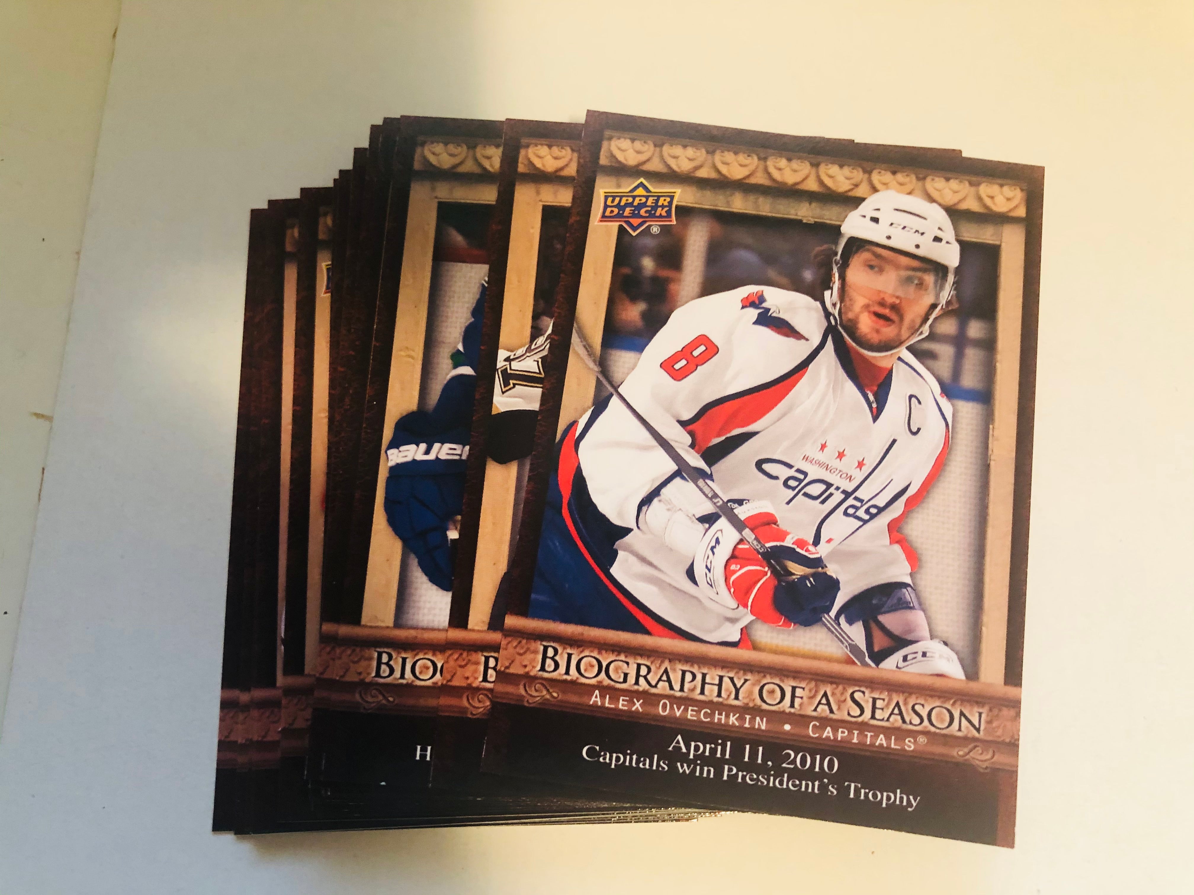 2010 upper Deck Biography of the season hockey cards set