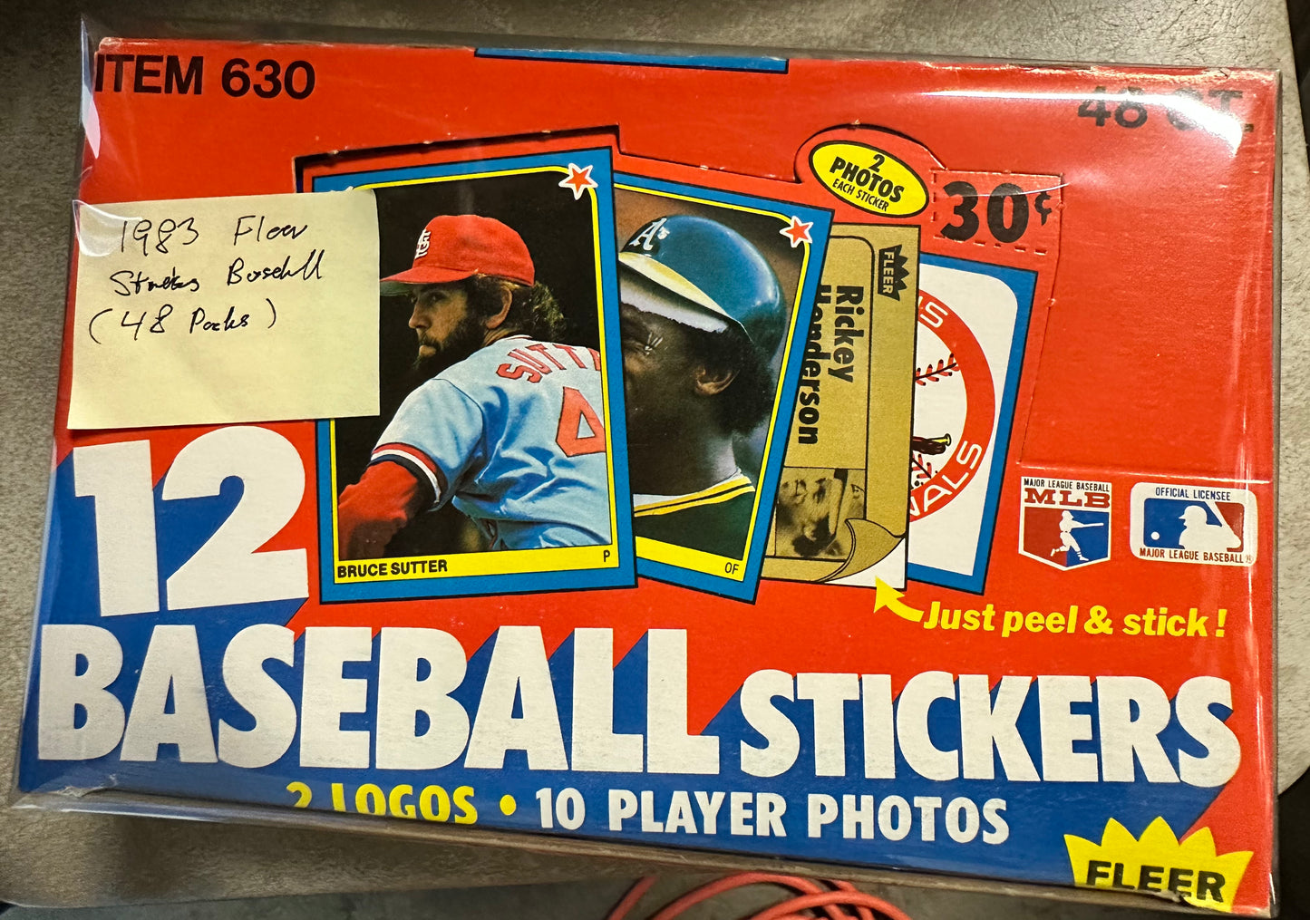 1983 Fleer baseball stickers 48 packs box