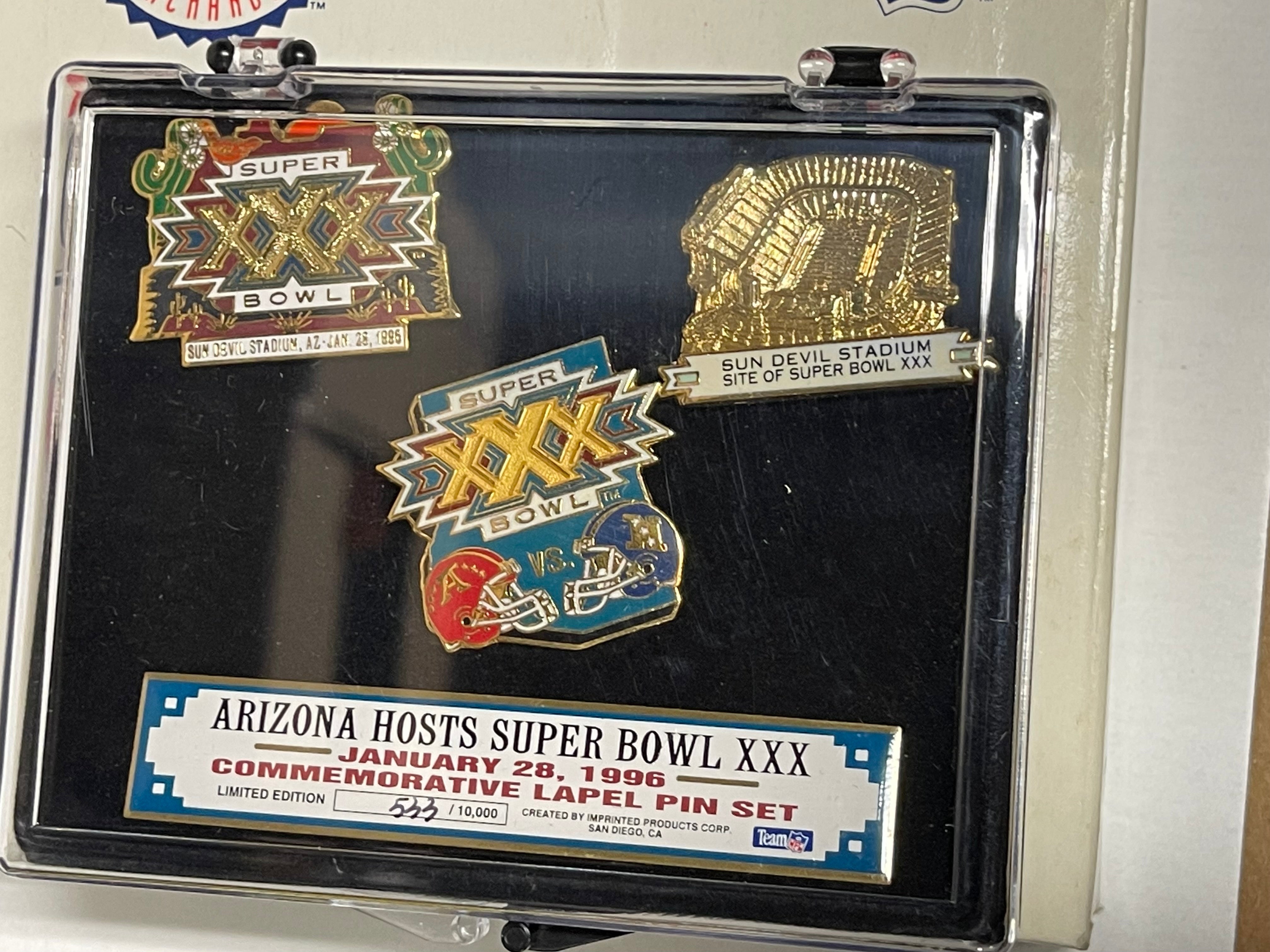 Super Bowl football game numbered limited issue pin set 1996