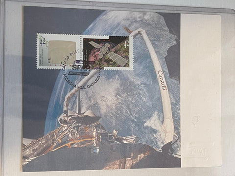 Space Canada arm special issued stamp 1992