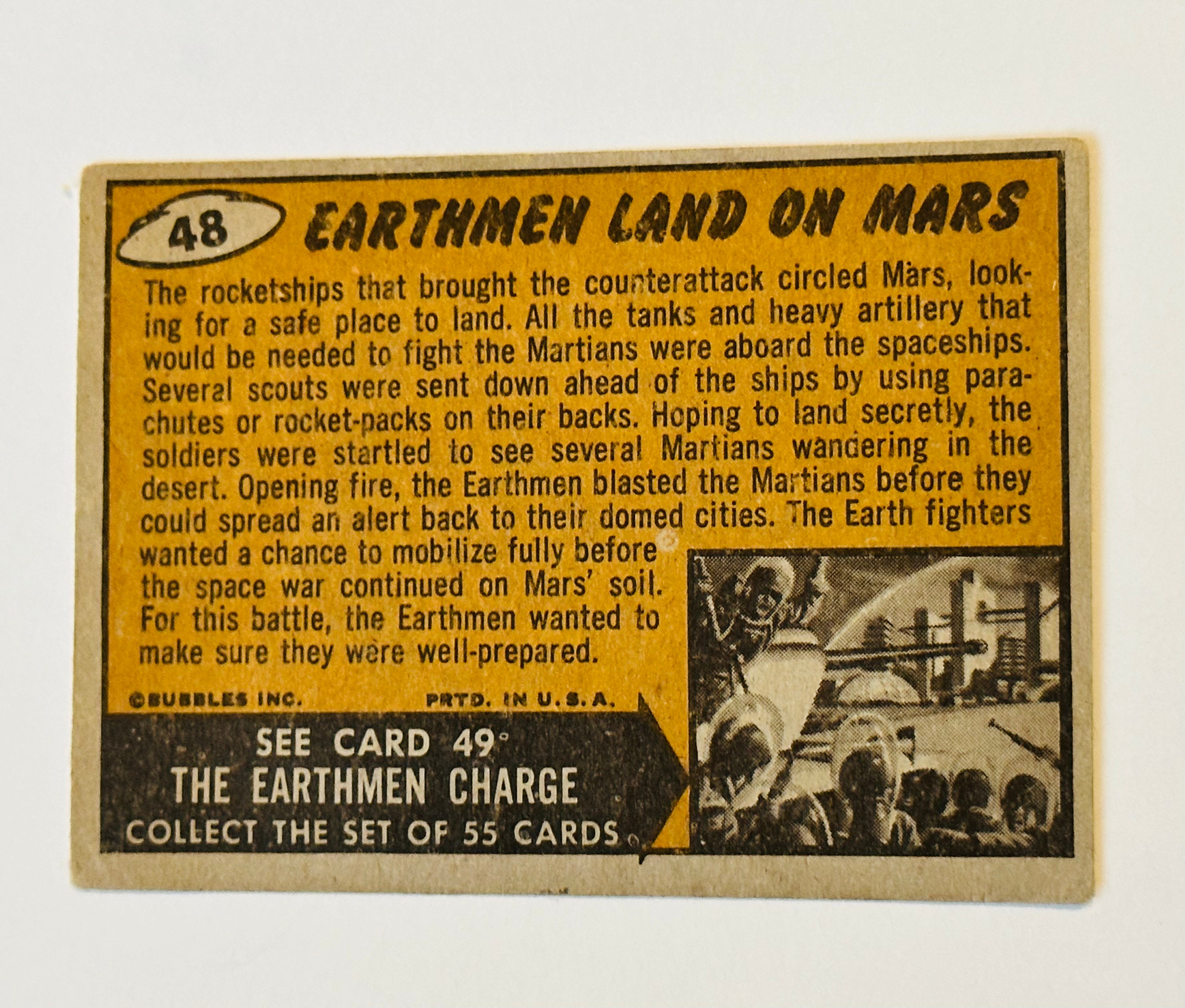 Mars Attacks rare original scifi card 1962