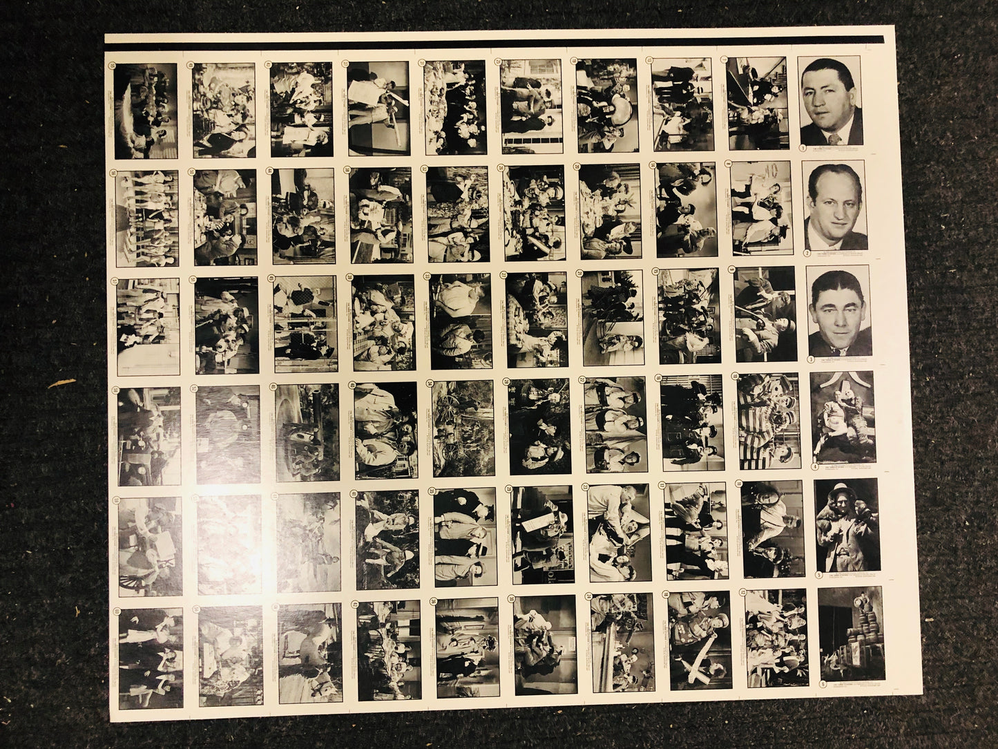 Three Stooges rare uncut cards sheet 1989