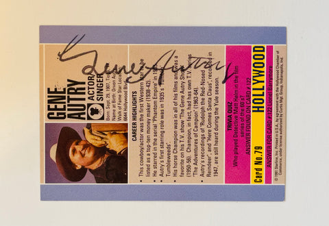 TV Westerns Gene Autry rare autograph card with COA