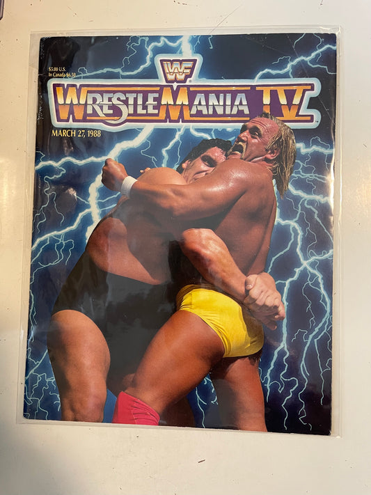 Wrestlemania 4 rare event program 1988