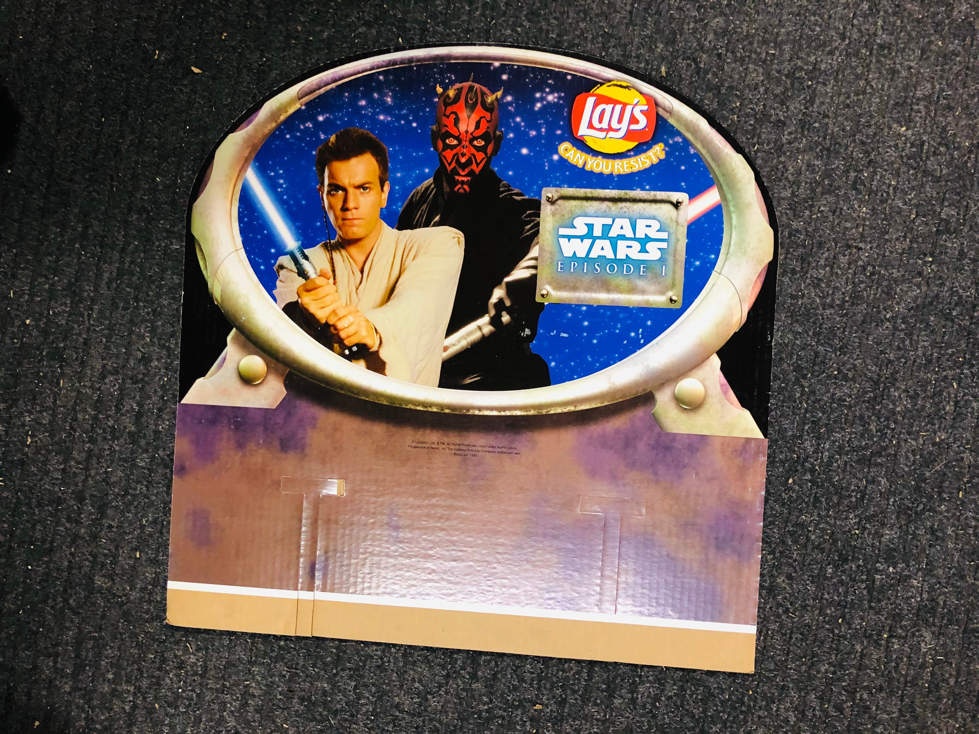 Star Wars Episode 1 rare Lays chips cardboard ad sign 18x19