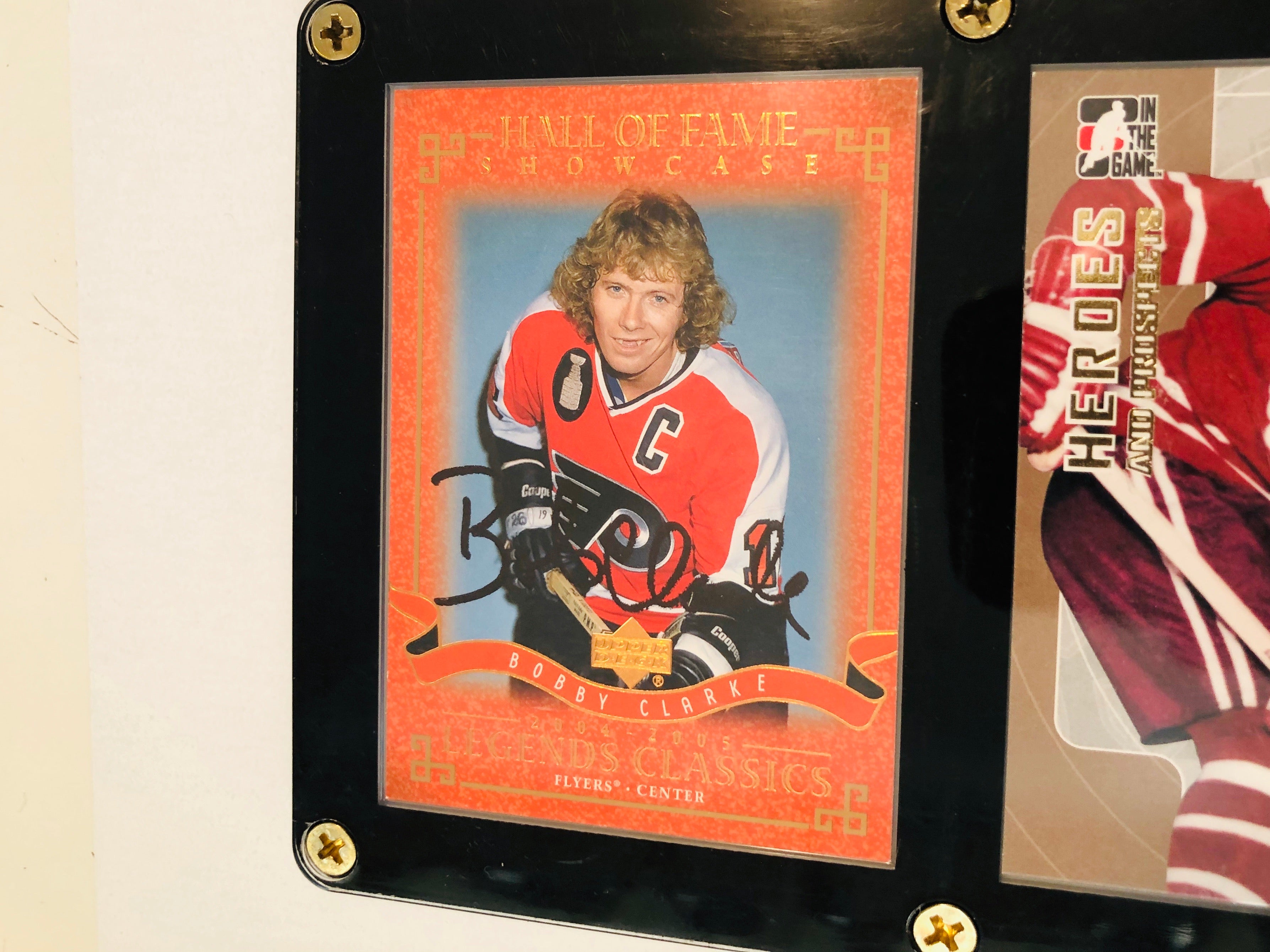 Bobby Clarke rare signed card in holder with COA