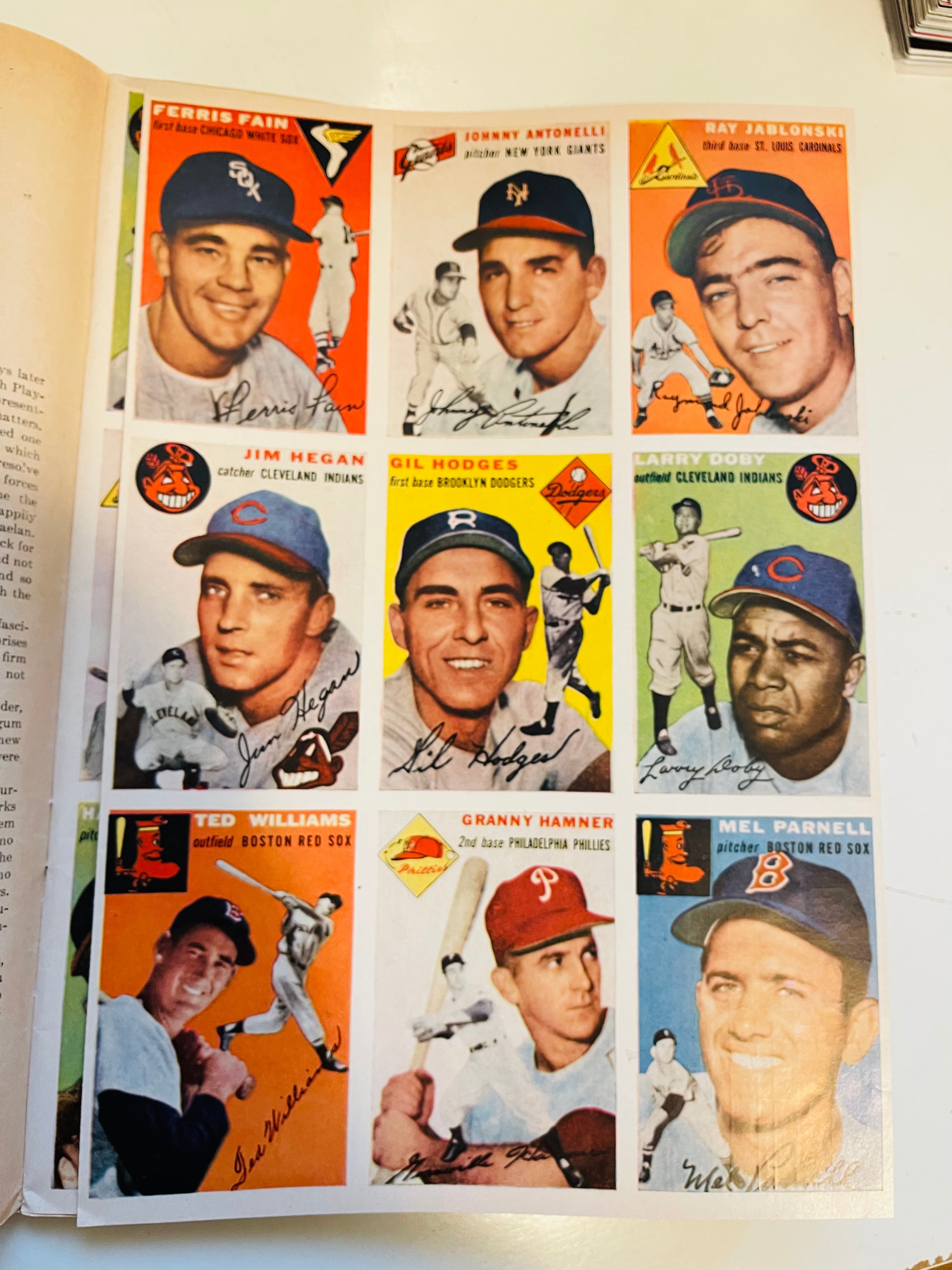 Sports Illustrated #1 rare first issue with Topps baseball cards sheet 1954