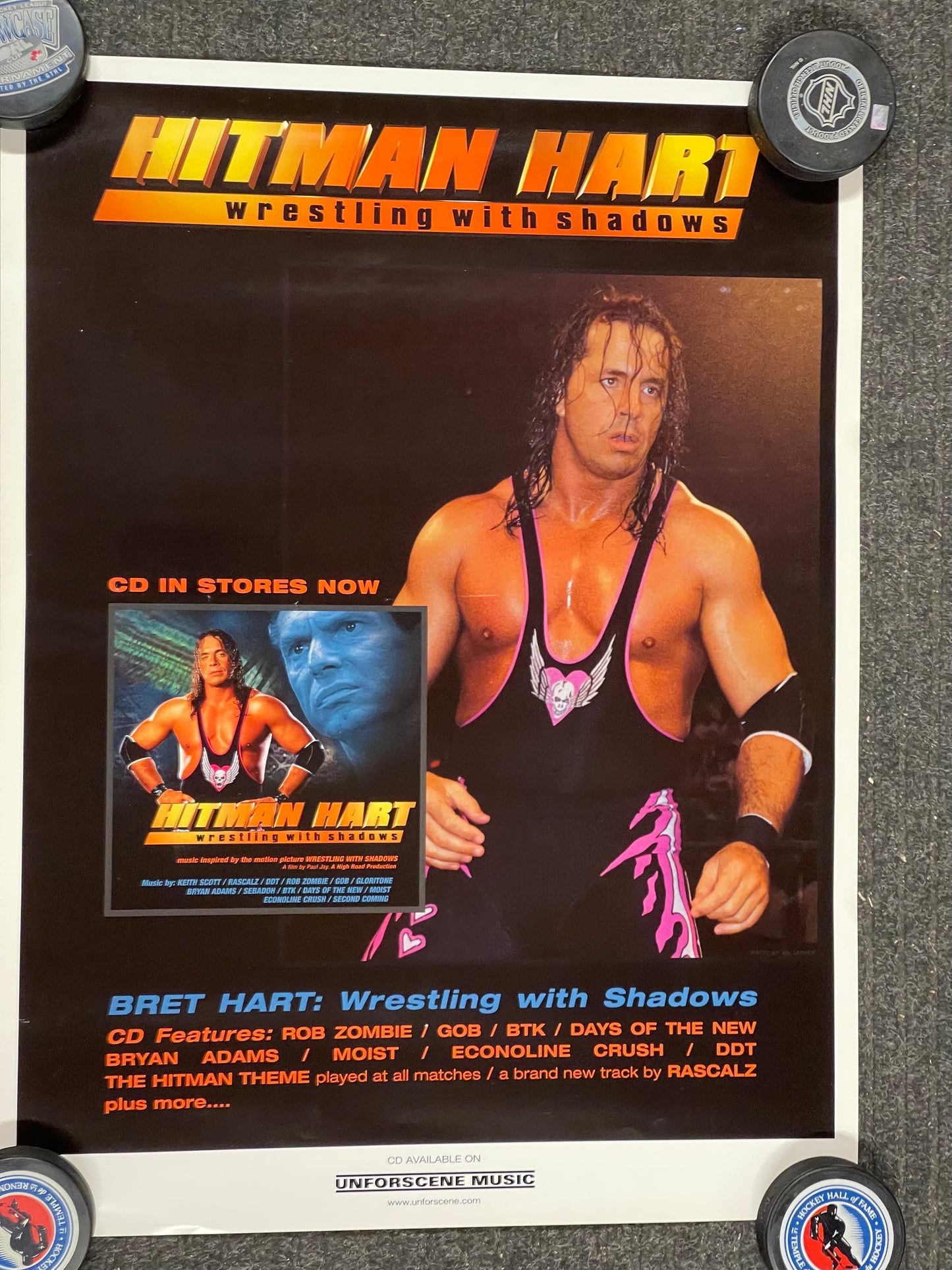 Brett Hart rare Wrestling movie poster 1990s