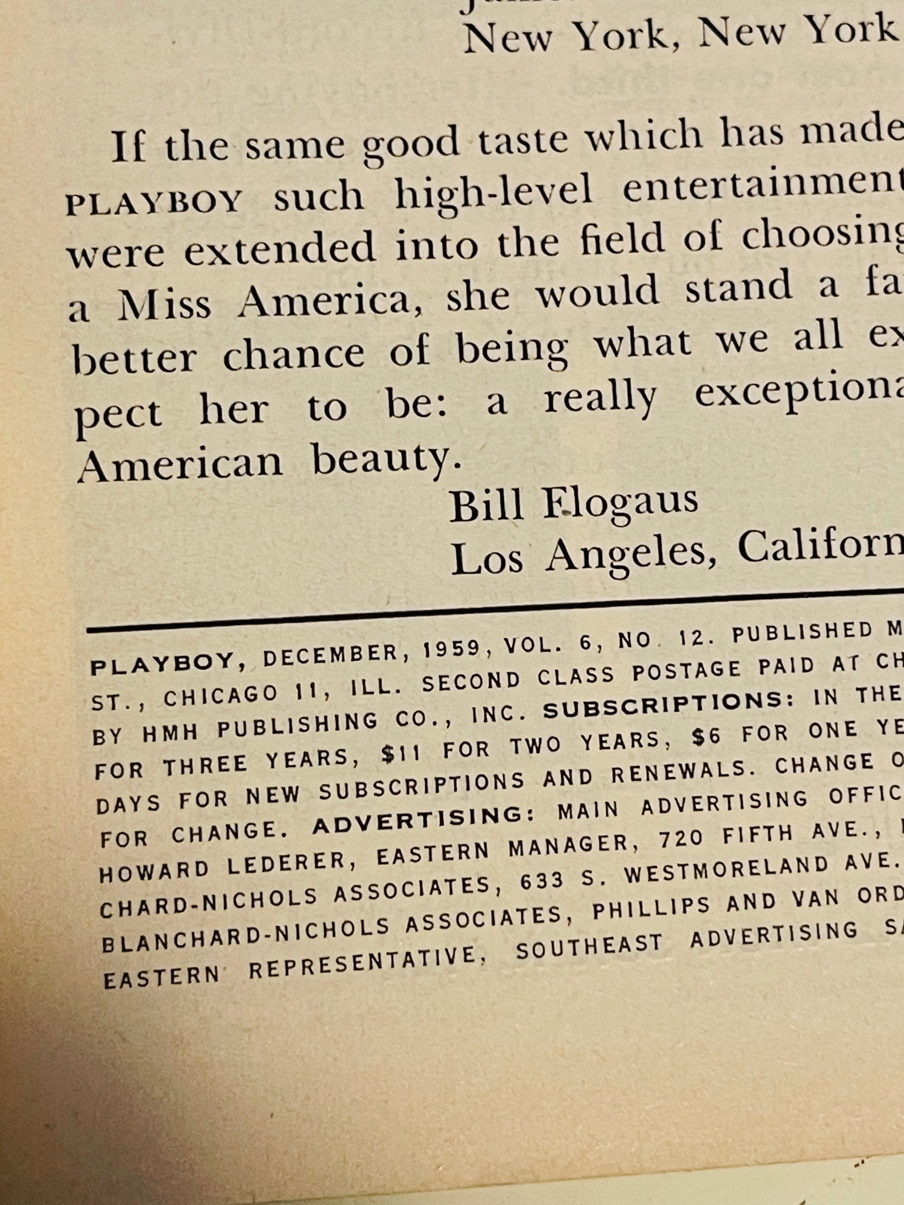 Playboy vintage magazine 1959