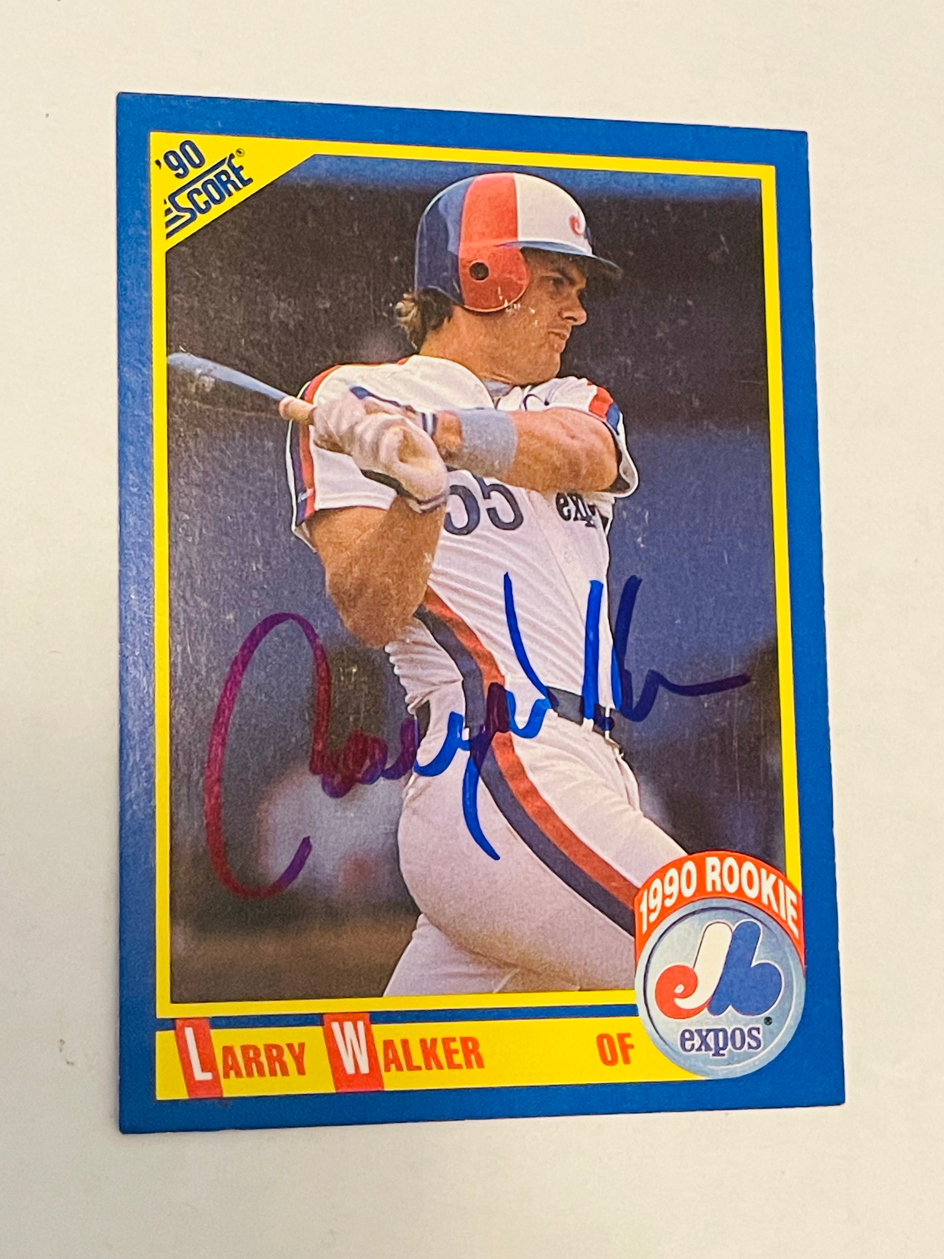 Larry Walker autograph baseball card with COA
