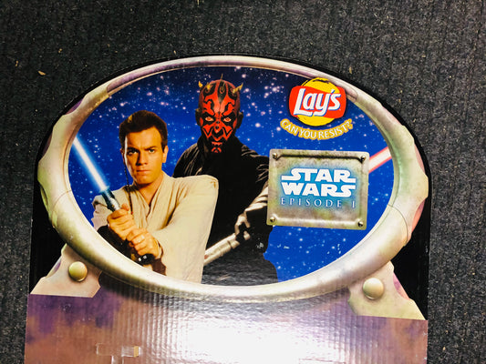 Star Wars Episode 1 rare Lays chips cardboard ad sign 18x19