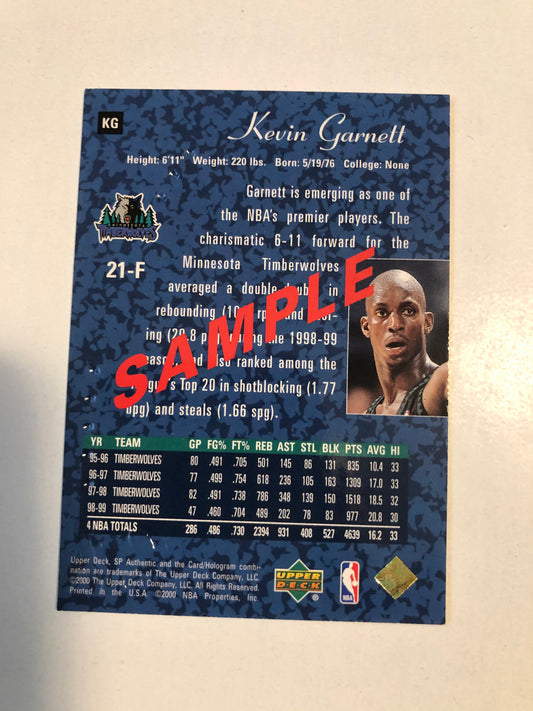 Kevin Garnett rare sp upper Deck preview stamped basketball card 2000