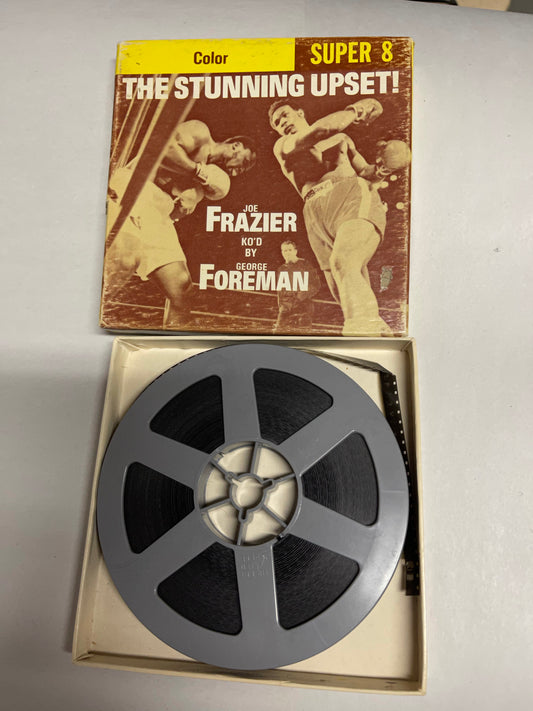 Joe Frazier vs George Foreman rare super 8 boxing match reel 1970s