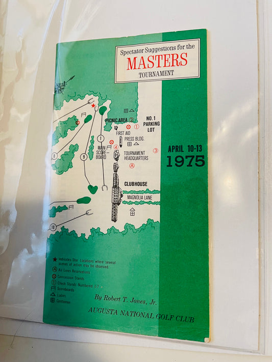 The Masters Golf Tournament vintage spectators booklet 1975